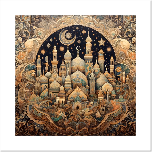 Islamic Grandeur Unveiled: Timeless Art, Floral Motifs, and Vibrant Ornaments Wall Art by insaneLEDP